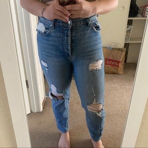 Revice high rise denim ripped jeans